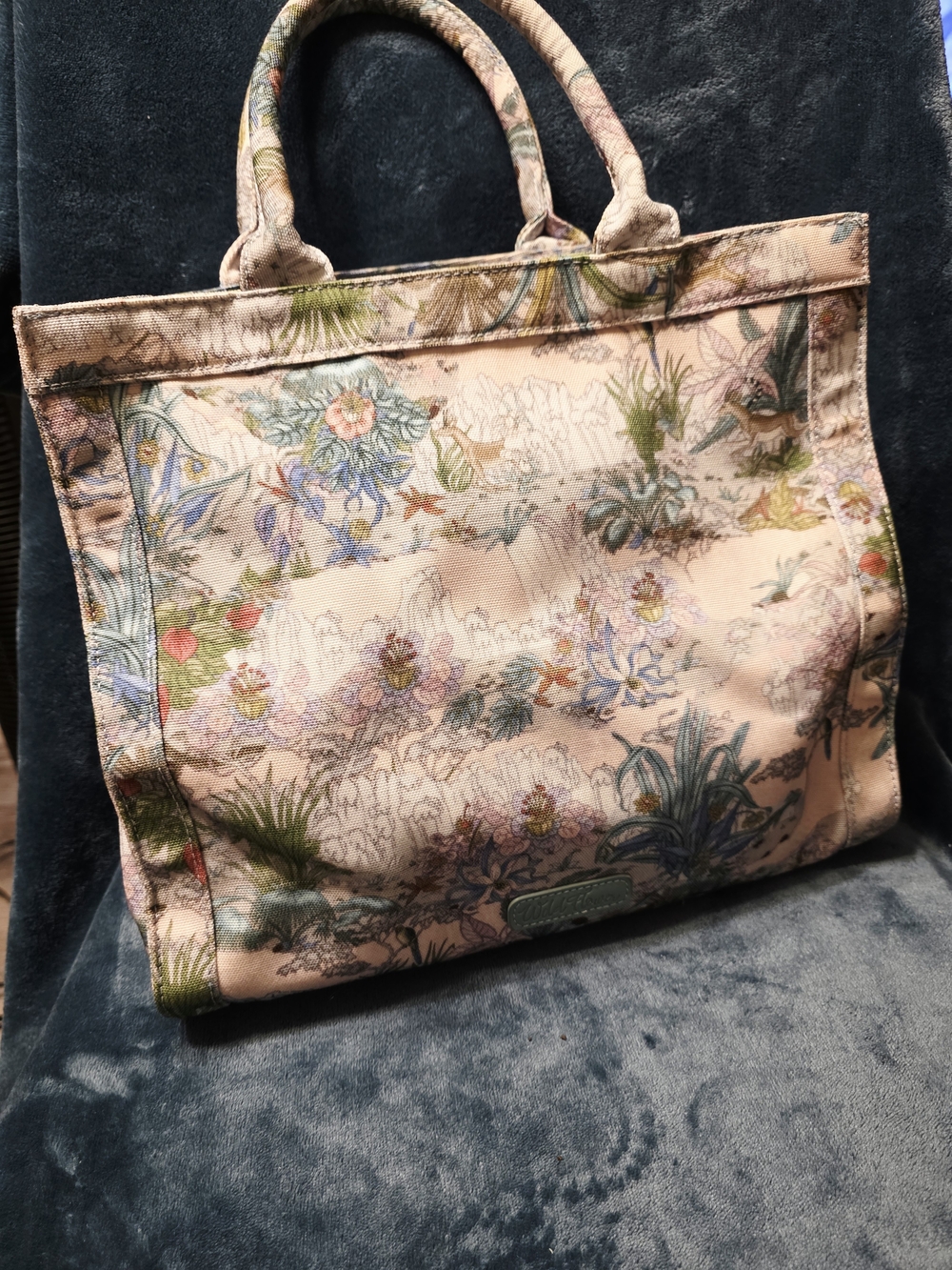 Wildflowers Pink Floral Canvas Tote with Botanical Print